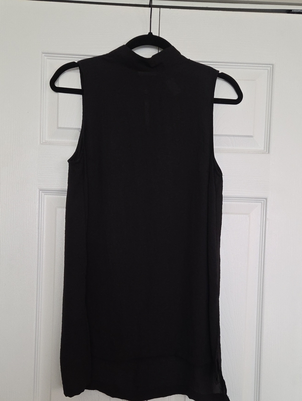 Sleeveless Black Mock Neck Top